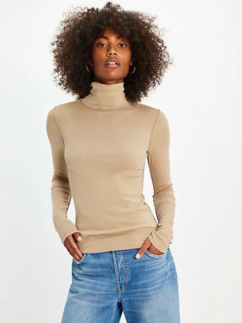 We the Free Good Good Turtleneck by Free People Women's SM Earth-Tone Tan Color